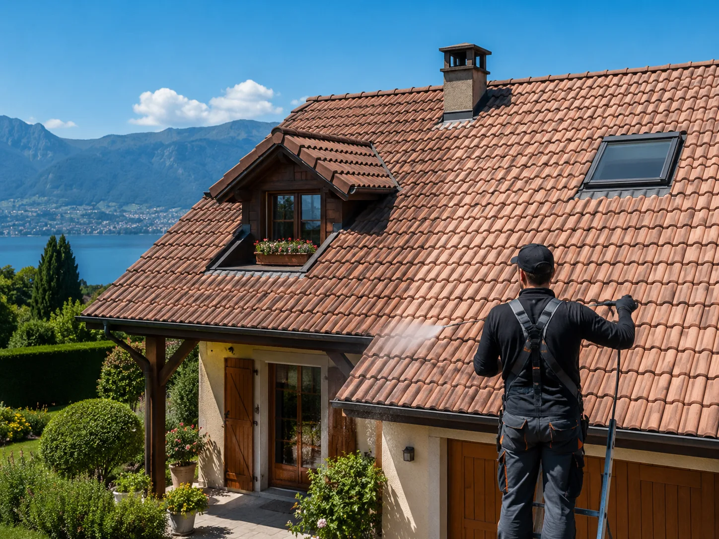 Nettoyage complet de toiture par un artisan local Alpes Entretien Toitures